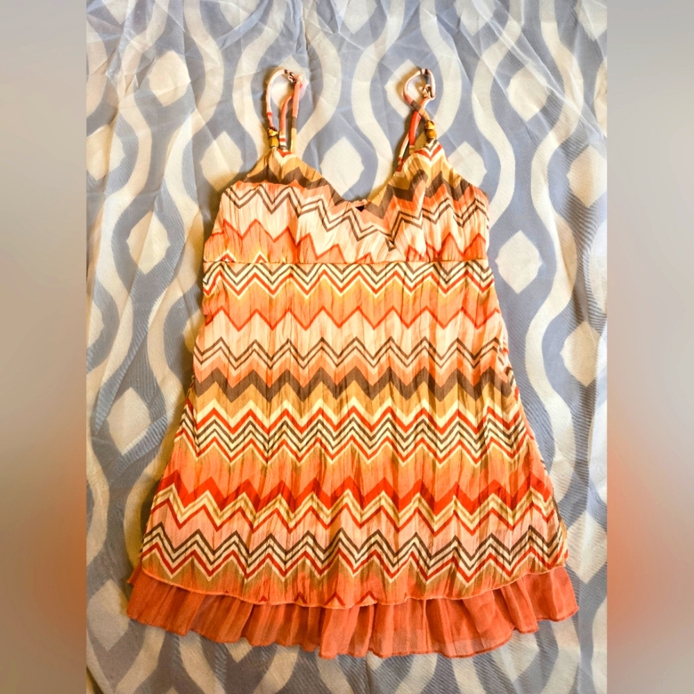 Orange & Peach multi color top